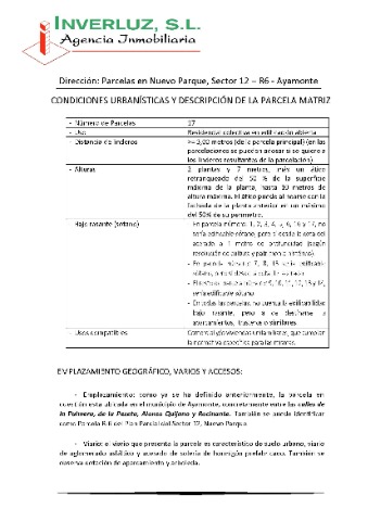 Parcela venta Parcelas en Nuevo Parque Ayamonte